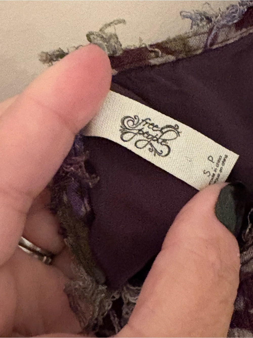 Free People Heart of Gold Purple Floral Bell Sleeve Boho Mini Dress Size S - Picture 6 of 6
